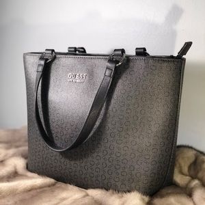 Black Leather Guess Purse